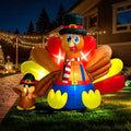 VIVOHOME 7.5ft Long Thanksgiving Inflatable LED Lighted Turkey with Chick by VIVOHOME