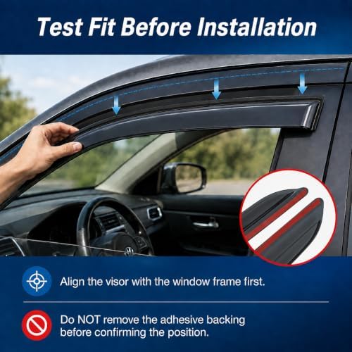 Nilight Outside-Mount Window Rain Guards for Chevy Equinox 2010-2017, 4PCS