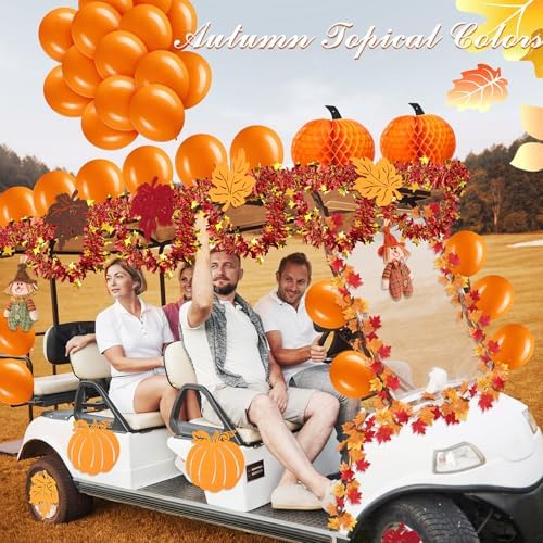 Suncalla 45 Pack Golf Cart Decorations Fall Party Set, Pumpkin Garland - Image 5