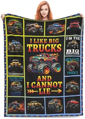 Truck Blanket Trucks Throw Blanket Truck Car Lover Gift for Boys Kids Room Decor Soft Warm Fleece Flannel Plush Blankets for Couch Sofa Bed 40"X50" - Image 2