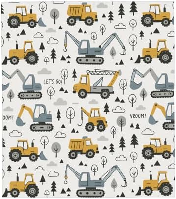 Cute Excavator Throw Blanket Flannel Fleece Truck Blanlet Autumn Lightweight Soft Fuzzy Cozy Travel Blanket for Couch Bed Fall Decor Thanksgiving Kids Boys Girls 60"x50" - Image 2