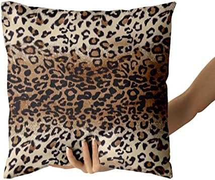 Brown Leopard Pillow Cover 20x20 Inches Cheetah Throw Pillows Set of 2 Soft Cotton Leopard Print Decorative Throw Pillow Covers for Home Couch Sofa Bedroom Livingroom - Image 4