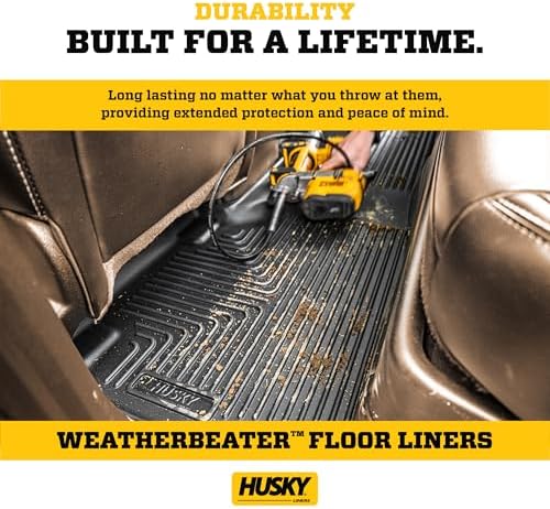 Husky Liners Weatherbeater Floor Mats | Fits 2015 - 2020 Honda Fit | Front & 2nd Row + Cargo, 4-pc. Black
