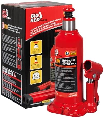 BIG RED T90603B Torin Hydraulic Welded Bottle Jack, 6 Ton (12,000 lb) Capacity, Red by BIGRED