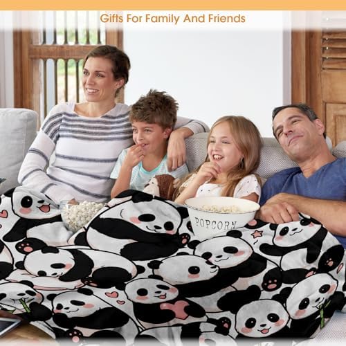 Panda Throw Blanket, Birthday for Girls Kids Teens Women, Soft Cozy Polyester Blanket for Couch Sofa Bed, Decor Throw for Living Room Bedroom, Dorm Travel Nap Blanket,50"x60" - Image 5