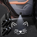 4PCS Cat Cars Door Logo Projector LED Shadow Light Welcome Lamp