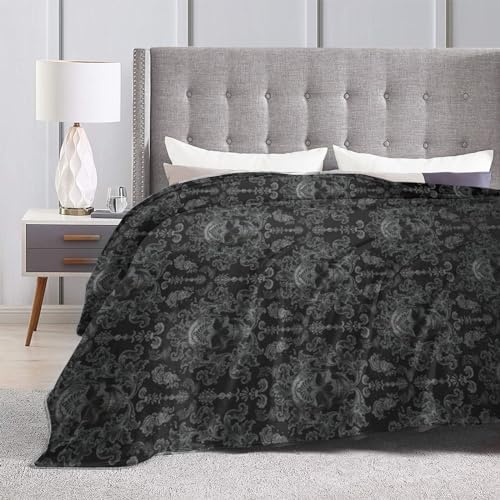 Socira Skull Blanket Skull Throw Blanket Gifts Men Soft Sofa Black Throws Travel Camping Bed for Home Car - Image 3