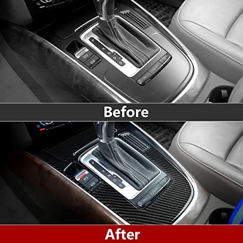 Car Gear Shift Panel Decals for Audi A4 A5 S4 S5 RS4 RS5 Q5 Accessories Carbon Fiber Interior Stickers, Style B