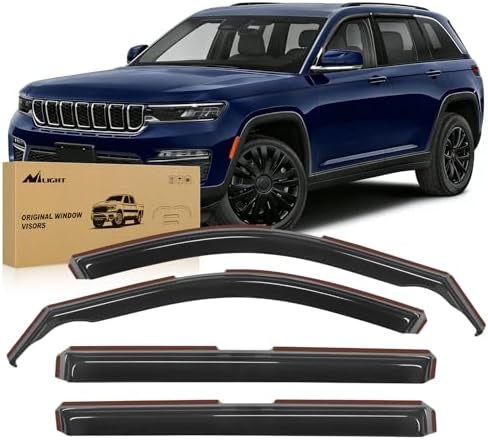 Nilight in Channel Rain Guards for Jeep Grand Cherokee L 2021-2025, 4PCS