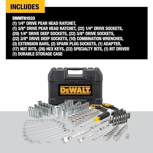 DEWALT Mechanics Tool Set, 1/4 and 3/8 Inch Drive, SAE, 172-Piece (DWMT81533) - Image 2
