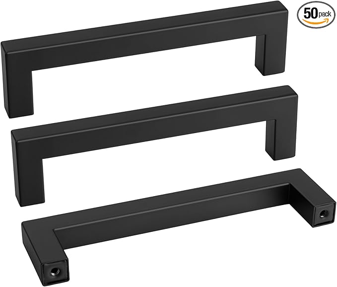goldenwarm 50 Pack 5 Inch Black Cabinet Handles by goldenwarm