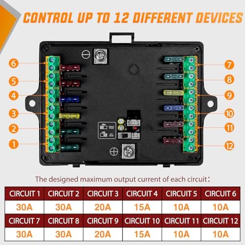 Nilight 12 Gang Switch Panel APP RGB 12V 24V Circuit Control System 4-Mode