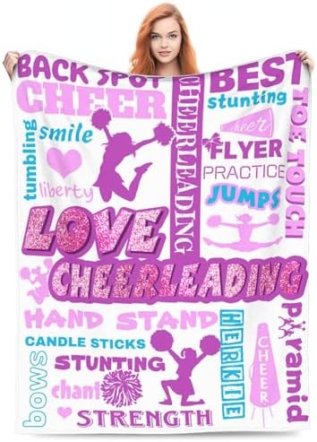 Cheer blankets for Girls Cheerleader Gifts Blanket for Cheer Coach Gifts Cheerleading Gifts Teens Girls Cheer Decor Soft Cozy Warm Blanket for Sofa Couch Bed Christmas Birthday Gifts 40"X 30" by Cvrozpwy