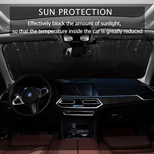 Scary Evil Red Eyes Car Windshield Sun Shade Foldable UV Ray Sun Visor Protector Sunshade to Keep Your Vehicle Cool (55" x 27.6")