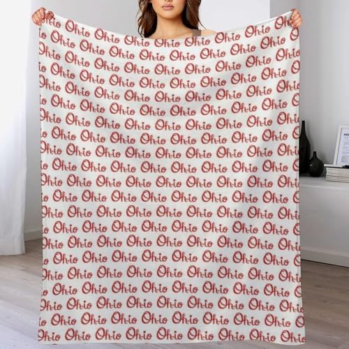 Socira Ohio Map State Flag Blanket Throw Blanket Ohio Map State Flag Gifts for Women Men Soft Sofa Throws for Travel Camping Bed Home Decor Car Birthday Gift 50"*60"（130 * 150cm） - Image 2