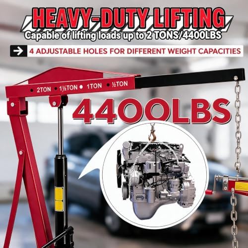 2 Ton Engine Hoist Cherry Picker Foldable Garage Engine Crane - Image 3