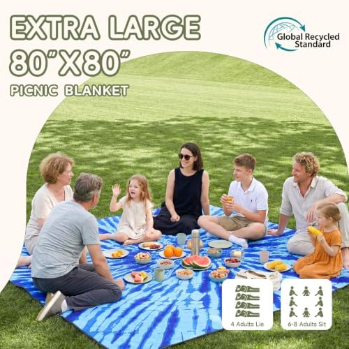 Genovega Waterproof Sandproof Beach Blanket Picnic Outdoor Mat Rug Extra Large Foldable Sand Free Big Giand XL Car Essential Roadtrip Gadget Rv Accessories Gear Must Haves Hiking Items Necessities - Image 2