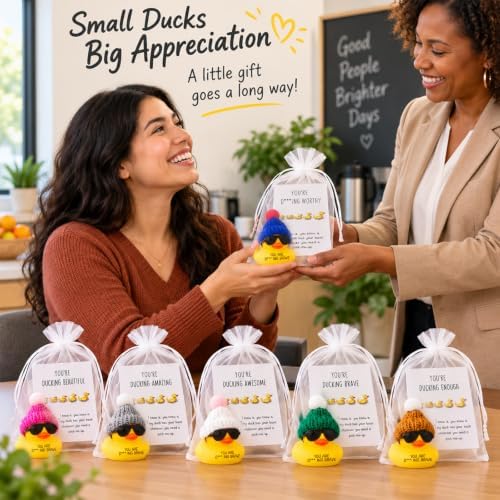 Liliful Mini Rubber Ducks with Glasses Hats, 108 Sets, Elegant Christmas - Image 7