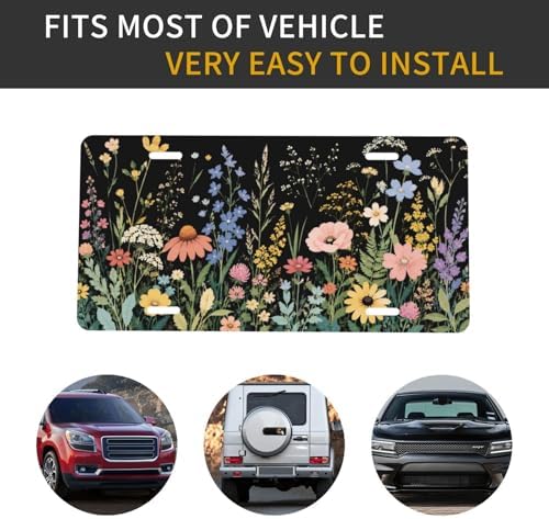 Wild Flowers License Plate - 6x12 Inch Aluminum Novelty Decorative Vanity Metal Front Car Plate for Women Men - Image 4