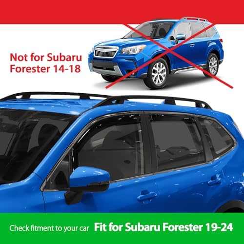 Goodyear Shatterproof in-Channel Window Deflectors for Subaru Forester 2019-2024, Rain Guards, Window Visors for Cars, Vent Deflector, Car Accessories, 4 pcs - GY003473