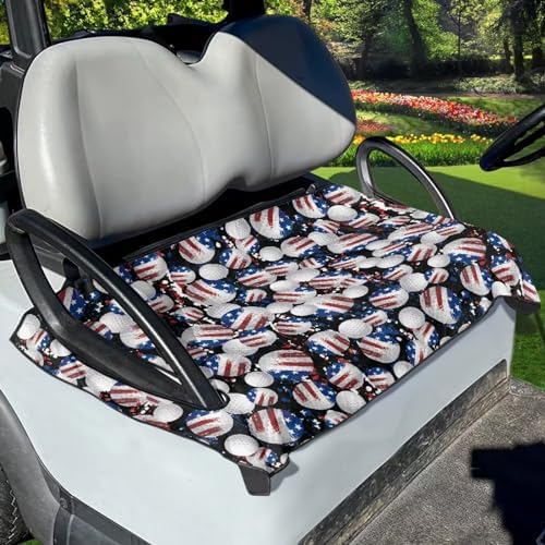 Yewattles Golf Cart Seat Cover Portable Club Car Seat Towel Universal Fit 2-Seat Golf Cart - Image 3