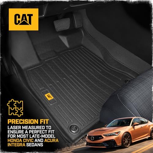 CAT® JustFit™ 3D Custom Fit Floor Mats for Honda Civic 2022-2026 Acura Integra 2023-2026, Heavy Duty Car Floor Liners Protection Laser Measured, Honda Civic Accessories, Acura Integra Accessories