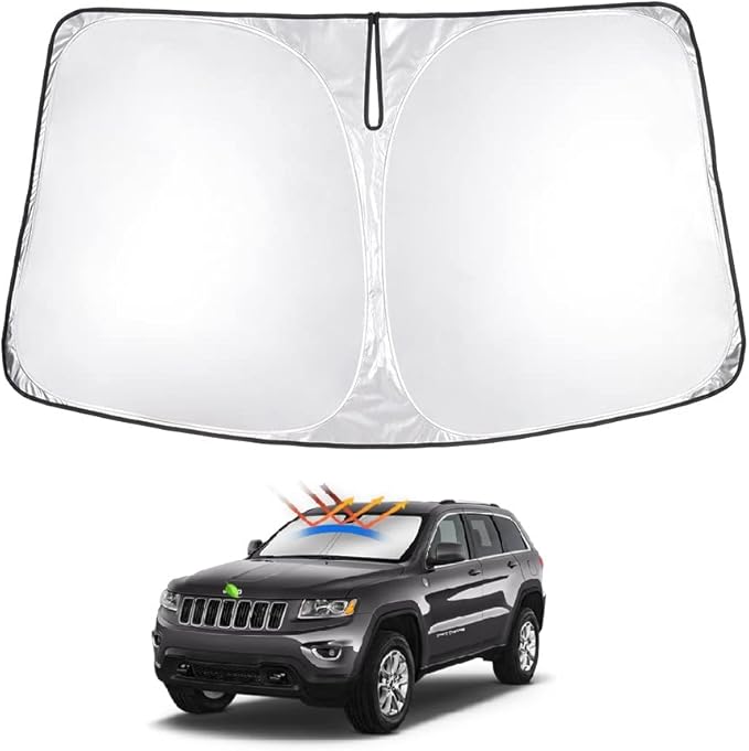 T TGBROS Windshield Sun Shade for Jeep Grand Cherokee 2011-2021 Accessories by TTGBROS