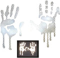 customTAYLOR33 High Intensity Grade Reflective Bloody/Dripping Hands Decals for Helmets, Windscreens, Rear Windows, Bumper Stickers (5 inches Height, White/Silver/Chrome)