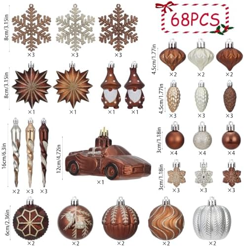 Brown & Gold Fall Christmas Ornaments for Tree Thanksgiving Decorations - Image 4