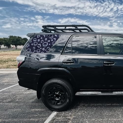 2PCS Skeleton Skull Leopard Halloween Side Window Decals for Car SUV Truck, Halloween Rear Side Window Stickers, Matte Black Vinyl Window Graphics with Installation Kit