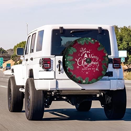 Delerain Christmas Fir Branches Spare Tire Cover with Backup Camera Hole for Jeep RV Trailer SUV Truck and Many Vehicle, Wheel Covers Sun Protector Waterproof (15 Inch for Diameter 27"-29") - Image 2