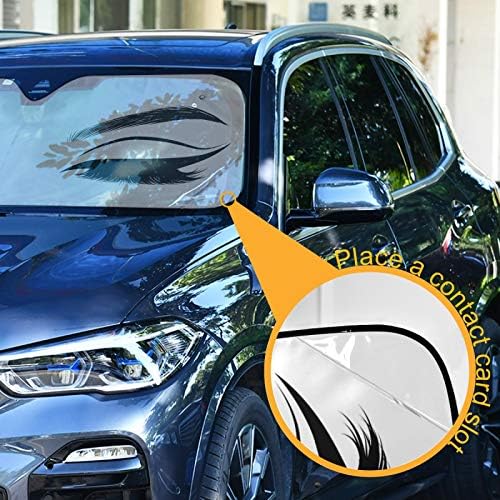 Women Eyes Eyelash Car Windshield Sun Shade Foldable UV Ray Sun Visor Protector Sunshade to Keep Your Vehicle Cool (55" x 27.6")
