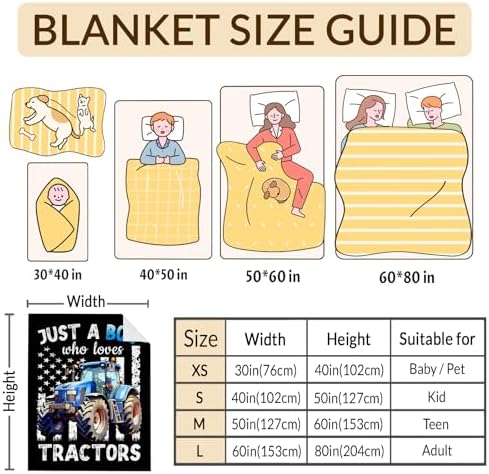 Tractor Blanket for Boys, Cute Farm Trucks Throw Blanket Gifts for Kids Teens Truck Lovers, 50x60 Inches Black Soft Flannel Car Blankets for Couch Sofa,Tractor Decor for Bedroom - Image 4