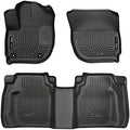 Husky Liners Weatherbeater Floor Mats | Fits 2015-2020 Honda Fit | Front & 2nd Row, 3-pc Black - 99491