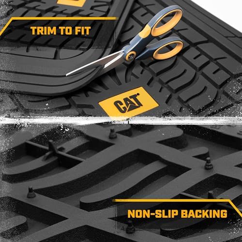 Cat® ToughTread™ Front & Rear Full Set of Floor Mats for Cars - All-Weather Heavy-Duty Trimmable Universal Fit Rubber Mat Truck & Car Accessories - Automotive Floor Mats for SUVs Car Interior