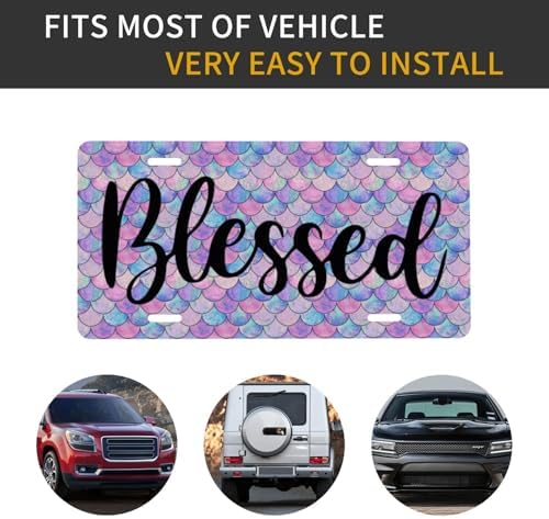 Mermaid Scale Blessed Front License Plate 6" * 12" for Women
