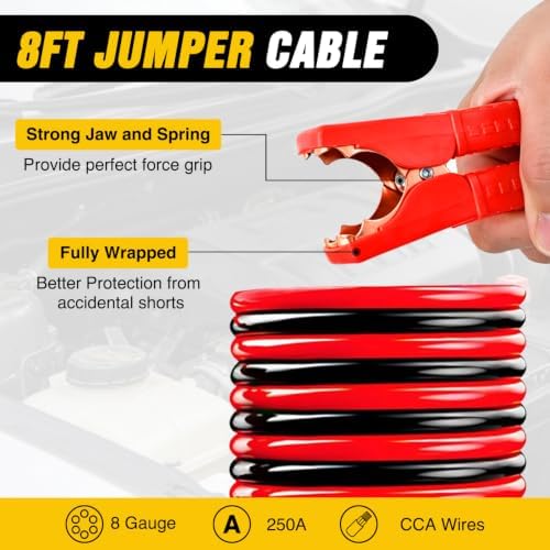 Nilight Car Emergency Kit with Jumper Cable, First Aid Kit Safety Assistance Tools for Travel Camping Outdoor Cars Truck SUV RV, Roadside Essentials with Flash Light