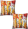 Birch Trees Autumn Fall Throw Pillow Covers 18x18 inch Set of 2 Bright Pillow Case Cushion Cover for Home Sofa Couch Living Room Car Decor by Mshutbna