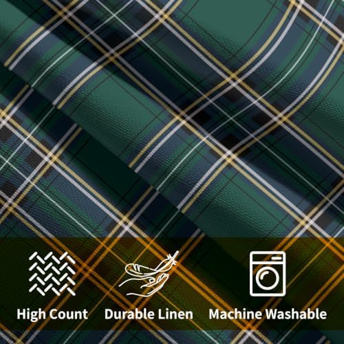 Christmas Plaid Pillow Covers 16x16 Set of 2 Green Highly Absorbent - Image 6