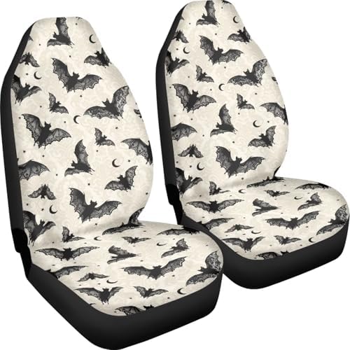 Halloween Black Bat Car Seat Cover for Women Men Fashion Soft Car Front Seat Decoration Auto Accessories Protectors Decor Fit for Car SUV Sedan Truck