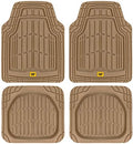 Cat® ToughRide™ Heavy-Duty 3 Piece Rubber All Season Floor Mats for Car Truck Van SUV, Black - Premium Trim to Fit Cars Floor Mat, All Weather Deep Dish Automotive Floor Mats, Total Dirt Protection