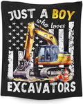 Excavator Gifts for Boys, Cute Car Throw Blanket for Kids Teens Construction Truck Lovers, 50x60 Inches Just A Boy Who Loves Excavators Blankets for Sofa Couch Travel by SHARECOLOR