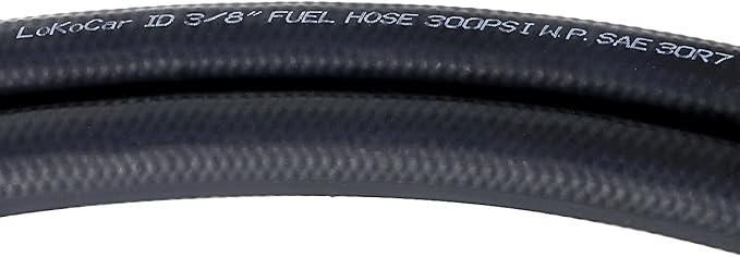 LokoCar Rubber Fuel Hose Line Push Lock 3/8" ID SAE 30R7 NBR 5ft 300PSI Black - Image 2