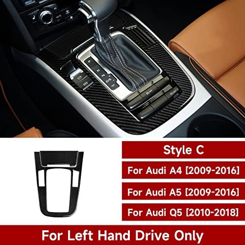 Car Gear Shift Panel Decals for Audi A4 A5 S4 S5 RS4 RS5 Q5 Accessories Carbon Fiber Interior Stickers, Style C