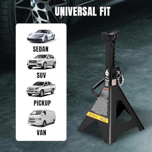 Big RED AT46002ABR-3 Torin Steel Jack Stands, Double Locking Pins, 6 Ton (12,000 lb.) Capacity, Black, 1 Pair - Image 6