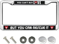 You Can't Buy Love But You can Rescue it Metal License Plate Frame Dog Lover Slogan Metal License Plate Frame Car Accessories Christian Pet Quotes License Plate Frame Female Male
