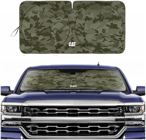 Windshield Sun Shade for Chevrolet Silverado 1500 2099-2013, Foldable Truck Sunshade, Heat Blocker, Front Window Sun Shield, Interior Protection, Keeps Cab Cool, Heavy Duty Truck Accessory-Green Camo