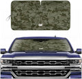 Windshield Sun Shade for Chevrolet Silverado 1500 2099-2013, Foldable Truck Sunshade, Heat Blocker, Front Window Sun Shield, Interior Protection, Keeps Cab Cool, Heavy Duty Truck Accessory-Green Camo