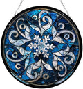 Christmas Snowflake Stained Glass Window Hanging Suncatcher, Home Decor Suncatcher Stained Glass Christmas Halloween Mother's Day by HYPESTYLE