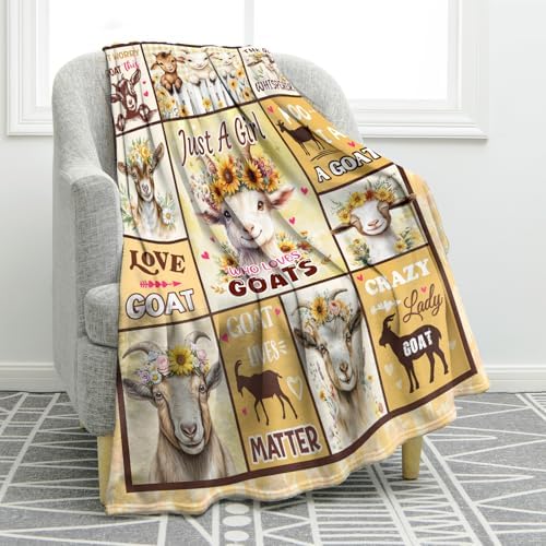 Jekeno Goat Sheep Gifts Blanket, Soft Cozy Plush Throw Blanket 50"x60" by Jekeno